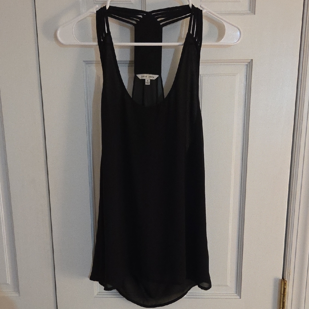 Naked Zebra Black Strappy Tank Top
